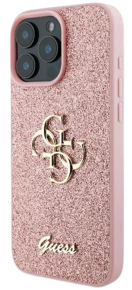 GUESS CARCASA GLITTER 4G IPHONE 16 PRO MAX ROSA