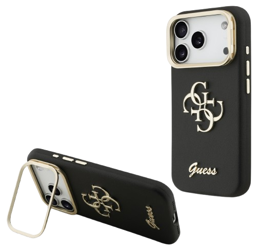 GUESS CARCASA GRAINED 4G SOPORTE CAMARA IPHONE 17 PRO MAX NEGRO