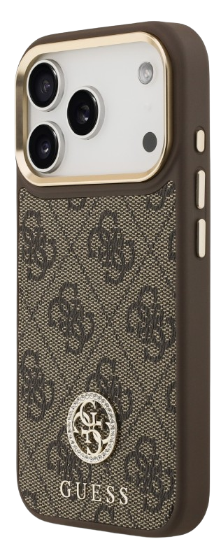 [GUHMP17LP4GRMDEW] GUESS CARCASA MAGSAFE 4G STRASS IPHONE 17 PRO MARRON