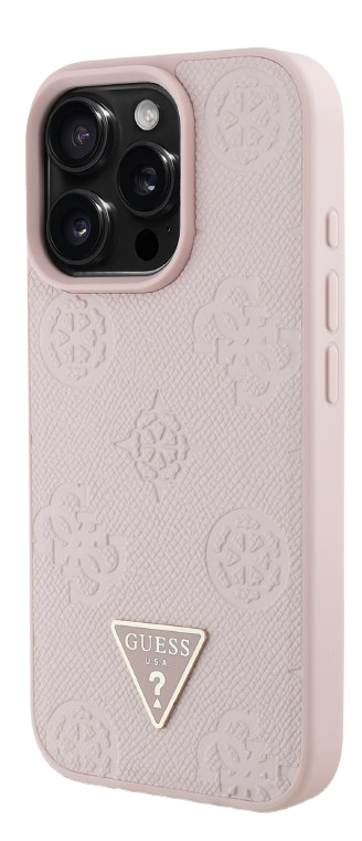 GUESS CARCASA MAGSAFE GRAINED PEONY TRIANGLE IPHONE 16 PRO ROSA