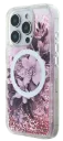 GUESS CARCASA MAGSAFE LIQUID GLITTER FLOWER IPHONE 16 PRO ROSA