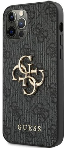 [GUHCP12M4GMGGR] GUESS CARCASA METAL LOGO IPHONE 12 / 12 PRO NEGRO