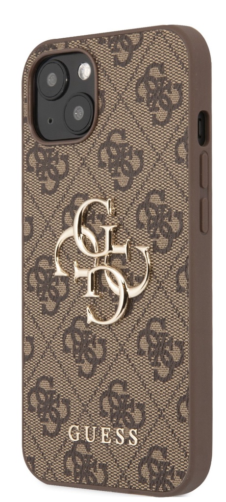 [GUHCP13M4GMGBR] GUESS CARCASA METAL LOGO IPHONE 13 MARRON