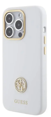 [GUHCP16SM4DGPH] GUESS CARCASA SILICONE STRASS IPHONE 16 BLANCO
