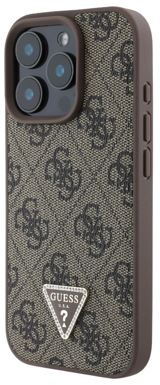 GUESS CARCASA TRIANGLE STRASS IPHONE 16 PRO MAX MARRON