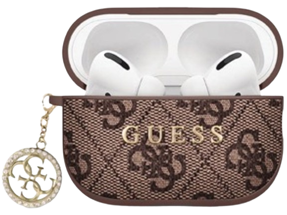 GUESS FUNDA 4G STRASS CHARM AIRPODS 4 MARRON