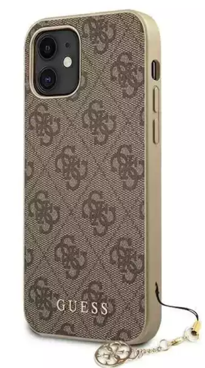 [GUHCP12SGF4GBR] GUESS carcasa 4G CHARM iphone 12 MINI MARRON