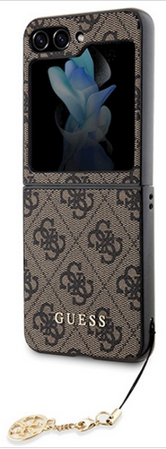 [GUHCZF5GF4GBR] GUESS carcasa 4G CHARMS SAMSUNG FLIP 5 MARRON