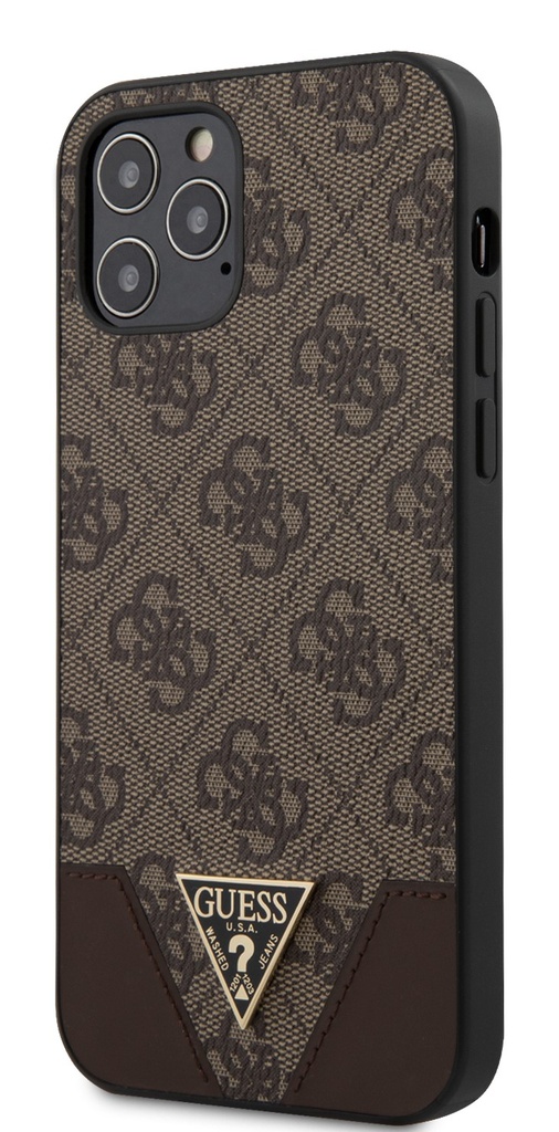 [GUHCP12SPU4GHGB] GUESS carcasa 4G TRIANGLE iphone 12 MINI MARRON