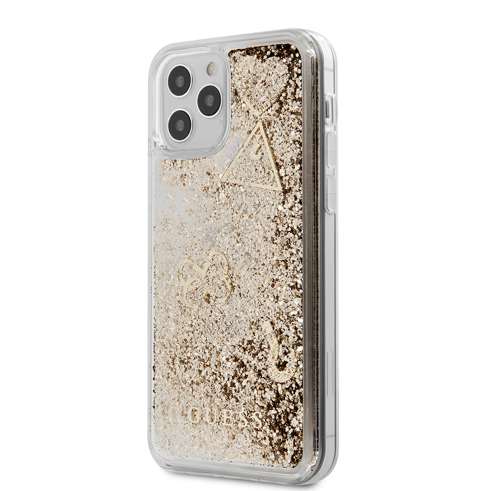 [GUHCP12SGLHFLGO] GUESS carcasa GLITTER iphone 12 MINI ORO
