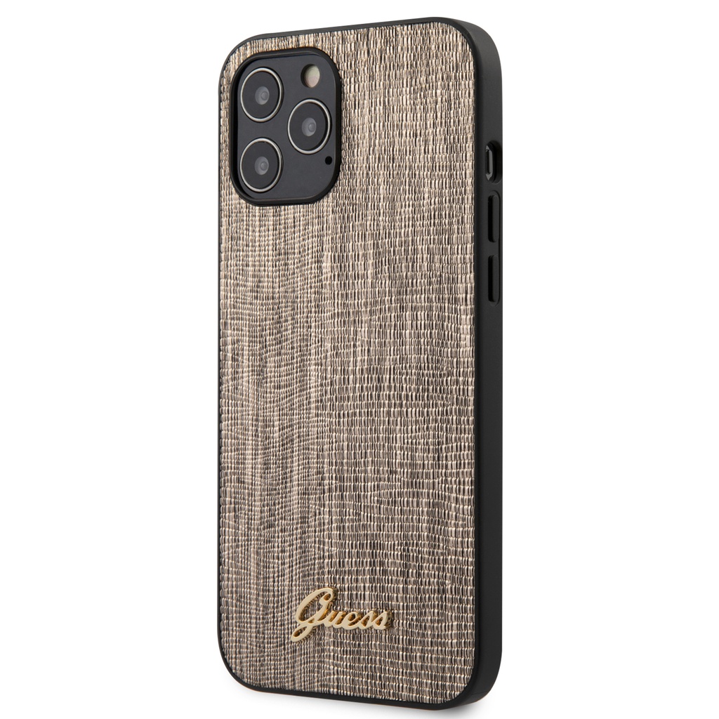 [GUHCP12SPCUMLGO] GUESS carcasa LIZARD iphone 12 MINI ORO