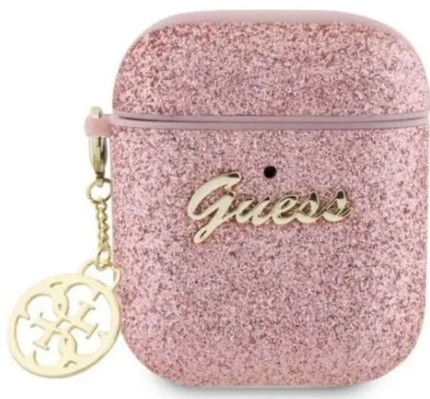 GUESS funda GLITTER FLAKE AIRPODS 1/2 ROSA