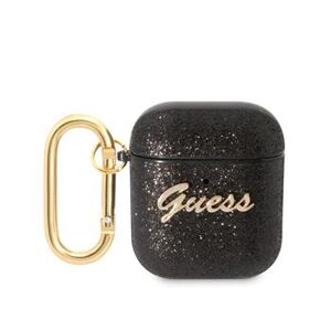 GUESS funda GLITTER FLAKE Airpods 1/2 NEGRO