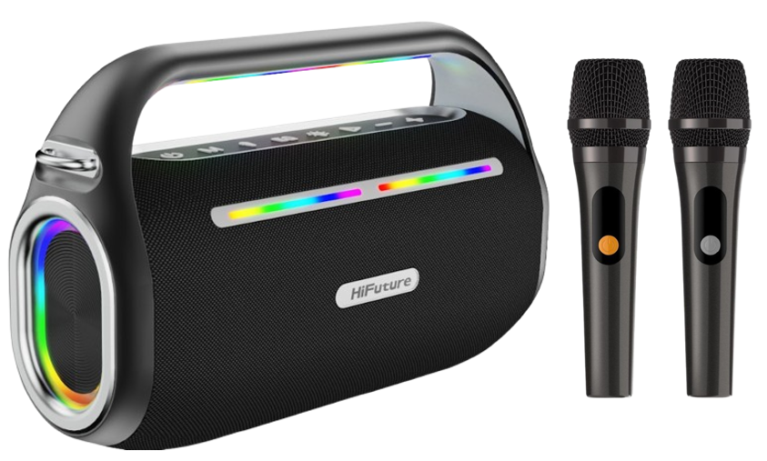 HIFUTURE KARAOKE/ALTAVOZ MUSICBOX 100 70W / 2 MICROFONOS NEGRO