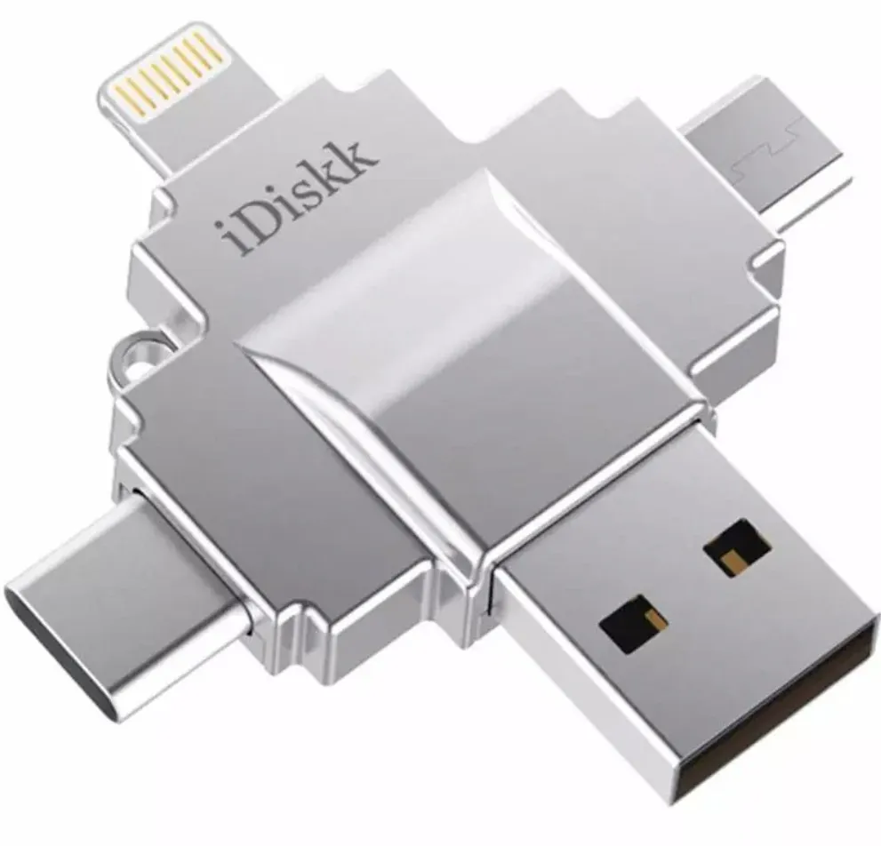 IDISKK R004 LECTOR 4 EN 1 USB/USB-C/LIGHTNING/MICRO USB