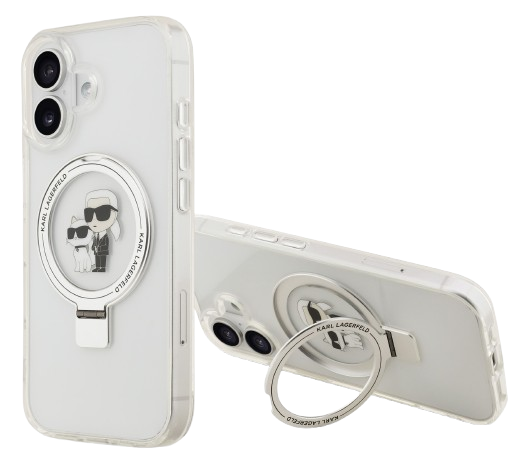 KARL LAGERFELD CARCASA MAGSAFE RINGSTAND IPHONE 17 BLANCO