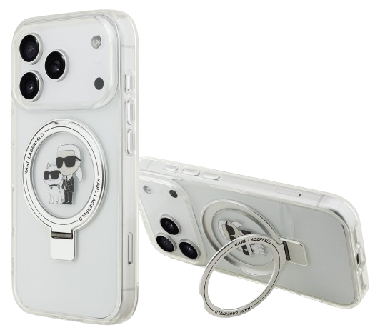 KARL LAGERFELD CARCASA MAGSAFE RINGSTAND KC IPHONE 17 PRO MAX BLANCO