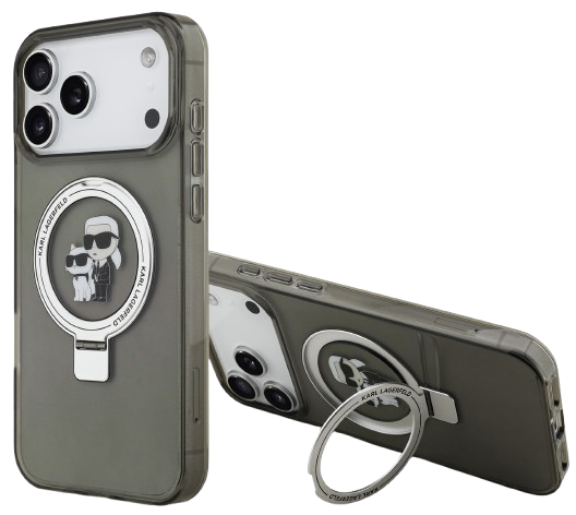 KARL LAGERFELD CARCASA MAGSAFE RINGSTAND KC IPHONE 17 PRO MAX NEGRO