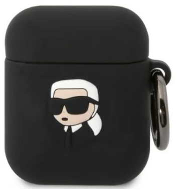KARL LAGERFELD FUNDA 3D KARL SILICONA AIRPODS 1/2 NEGRO