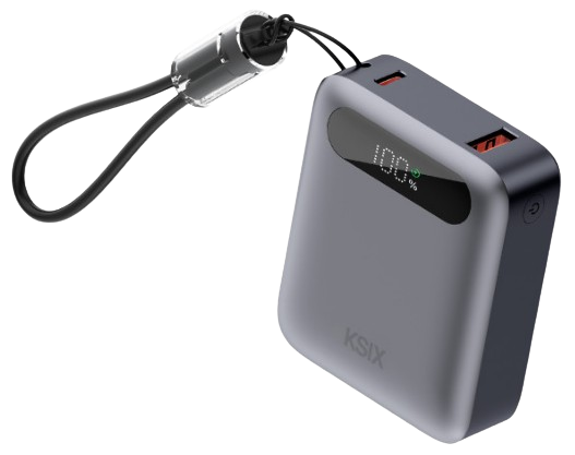 [BPB10PD22G] KSIX BATERIA AUXILIAR 10000mAh PD 22,5W / DISPLAY + CABLE USBc