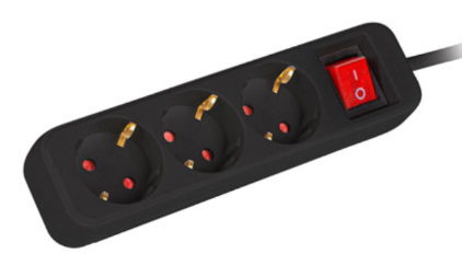 LANBERG REGLETA 3 TOMAS CON INTERRUPTOR 1.5M NEGRO