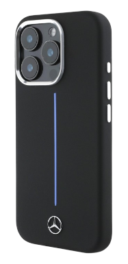 [MEHMP16S23SUMBK] MERCEDES BENZ CARCASA MAGSAFE SILICONE STRIPE IPHONE 16 NEGRO