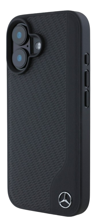 [MEHMP16S23RBGVK] MERCEDES BENZ CARCASA MAGSAFE WOOD IPHONE 16 NEGRO