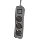 PHILIPS REGLETA 3 TOMAS CON INTERRUPTOR 1,5m GRIS