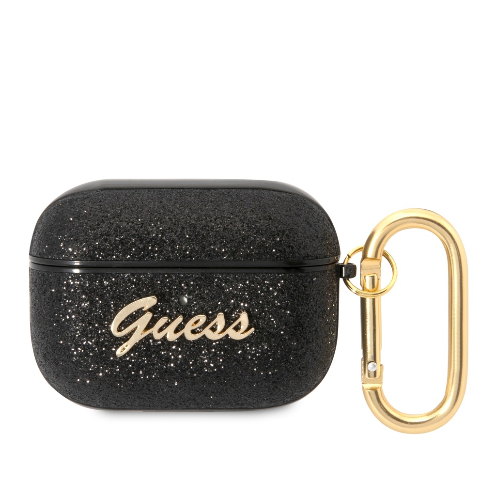 GUESS FUNDA GLITTER FLAKE AIRPODS PRO NEGRO