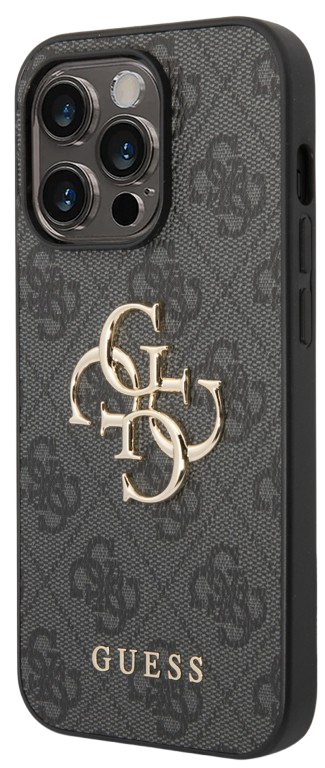 GUESS CARCASA 4G METAL LOGO IPHONE 15 PRO GRIS