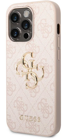 GUESS CARCASA 4G METAL LOGO IPHONE 15 PLUS ROSA