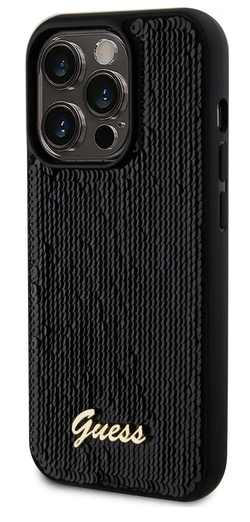GUESS CARCASA SEQUIN IPHONE 15 PLUS NEGRO