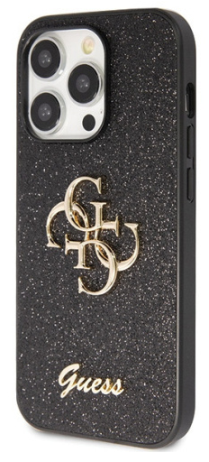 GUESS CARCASA GLITTER 4G IPHONE 15 NEGRO