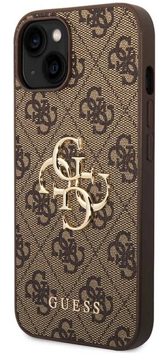 GUESS carcasa 4G METAL LOGO IPHONE 15 PRO MAX MARRON