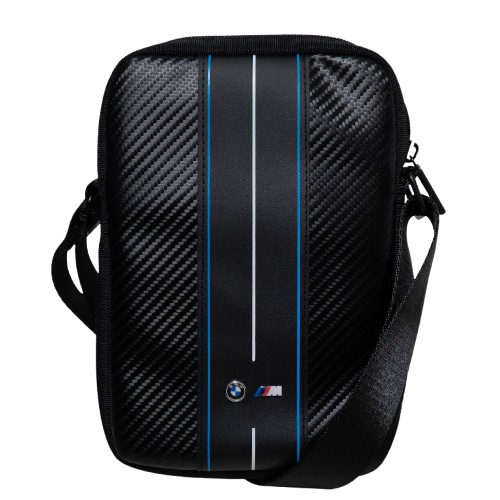 [BMTB8COMSCAKL] BMW BANDOLERA BLUE STRIPE 8" NEGRO