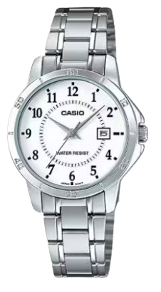 [LTPV004D7BUDF] CASIO RELOJ LTP-V004D-7B ESFERA BLANCA / CORREA PLATEADA