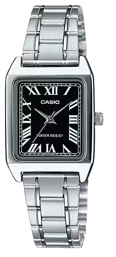 [LTPV007D1B] CASIO RELOJ LTP-V007D-1B ESFERA NEGRA / CORREA PLATEADA