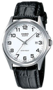 CASIO RELOJ MTP-1183E-7B ESFERA BLANCA / CORREA PIEL NEGRA