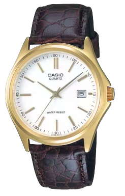 [MTP1183Q7A] CASIO RELOJ MTP-1183Q-7A ESFERA BLANCA / DORADO / CORREA CUERO MARRON