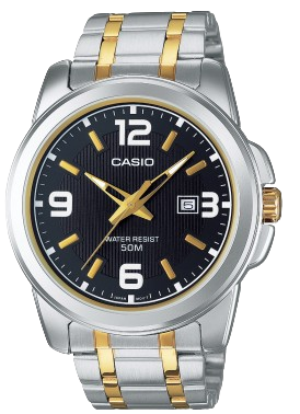 [MTP1314SG1AVDF] CASIO RELOJ MTP-1314SG-1AVDF ESFERA NEGRA / BICOLOR