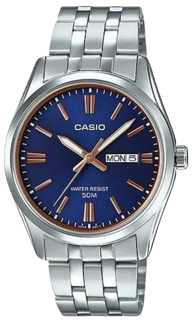 [MTP1335D2A2] CASIO RELOJ MTP-1335D-2A2 ESFERA AZUL / BRONCE / ACERO