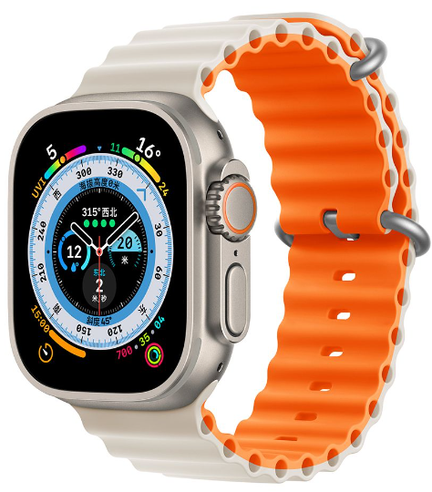 DEVIA CORREA SILICONE TWO-TONE SPORT6 APPLE WATCH 42/44/45/49mm BEIGE/NARANJA