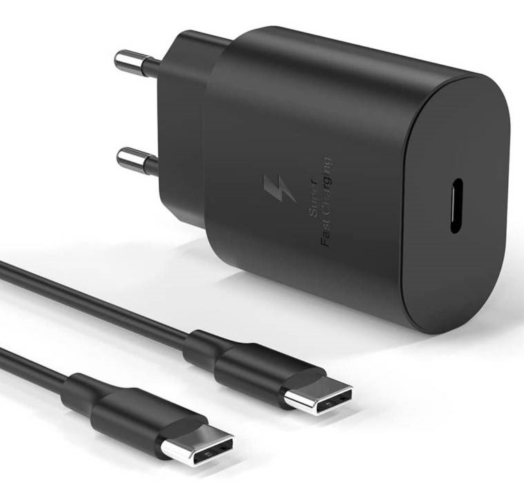 SAMSUNG CARGADOR 15W PD TIPO C + CABLE C-C NEGRO