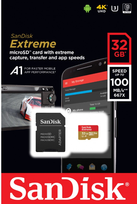 [SDSQXAF032GGN6MA] SANDISK EXTREME MICRO SDHC 32GB