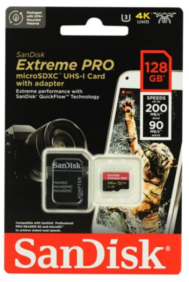 SANDISK EXTREME PRO MICRO SD 128GB