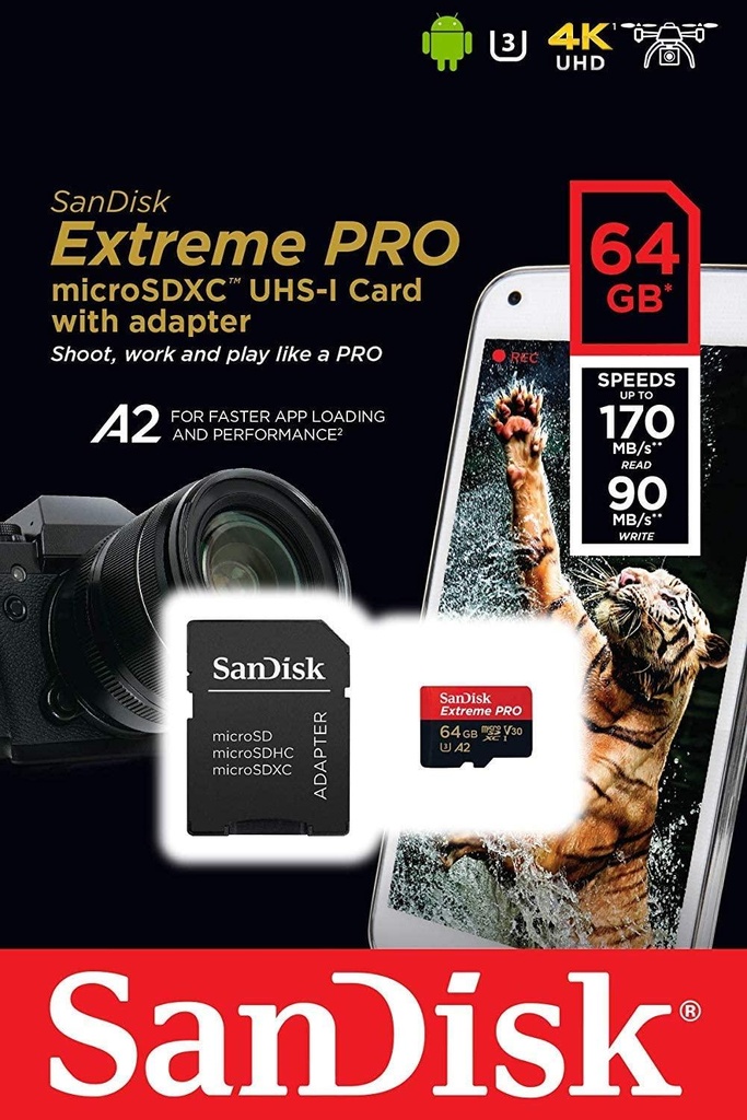 SANDISK EXTREME PRO MICRO SD 64GB