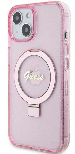GUESS CARCASA RING MAGSAFE IPHONE 15 PRO MAX ROSA