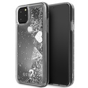 GUESS CARCASA GLITTER HEARTS IPHONE 11 PRO / X / Xs PLATA