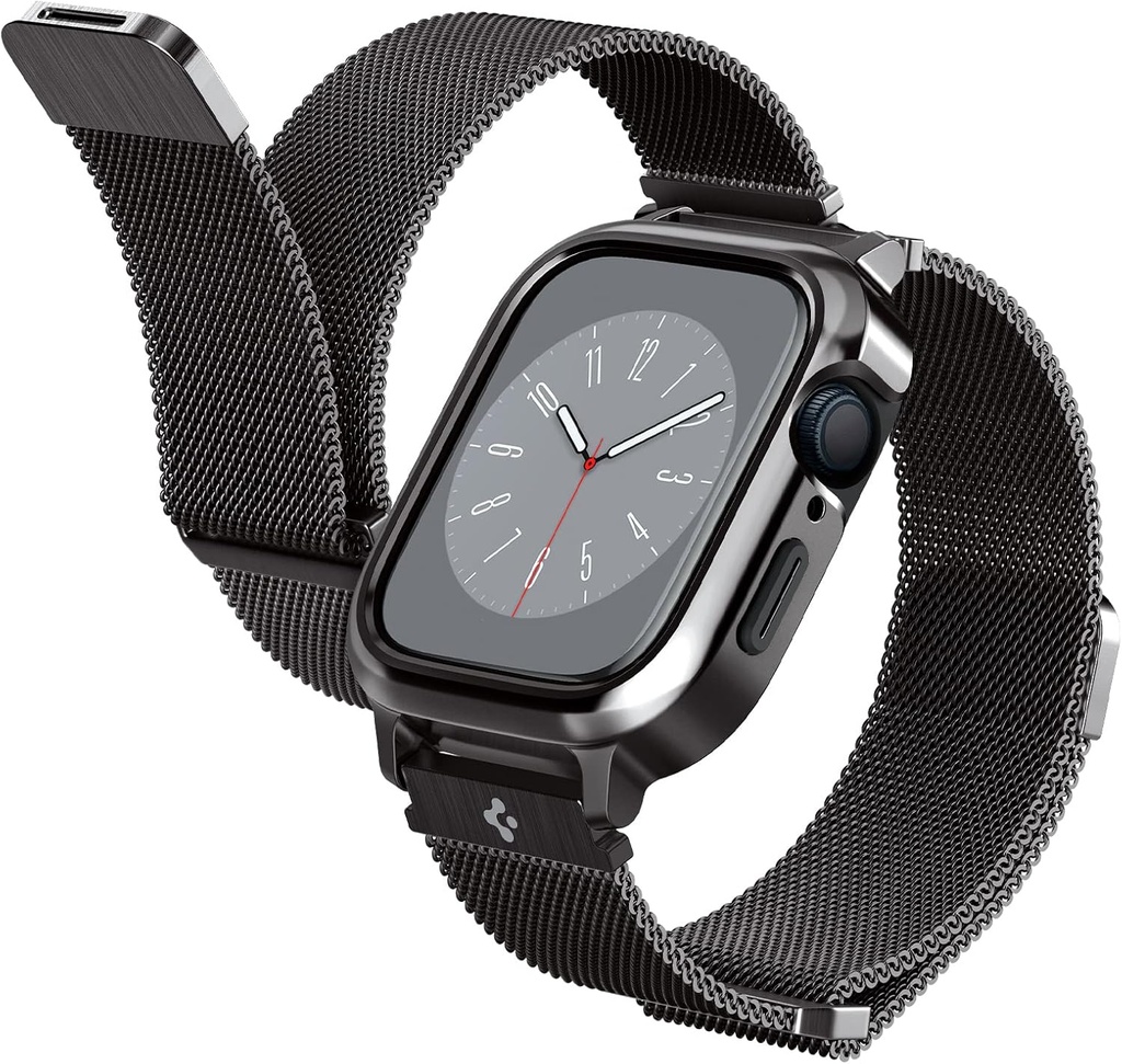 SPIGEN CARCASA/CORREA APPLE WATCH METAL FIT PRO 9/8/7 45mm NEGRO