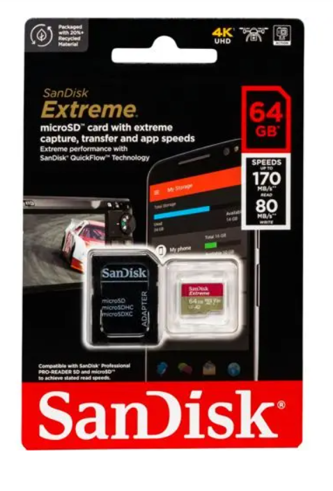 SANDISK EXTREME  MICRO SD 64GB